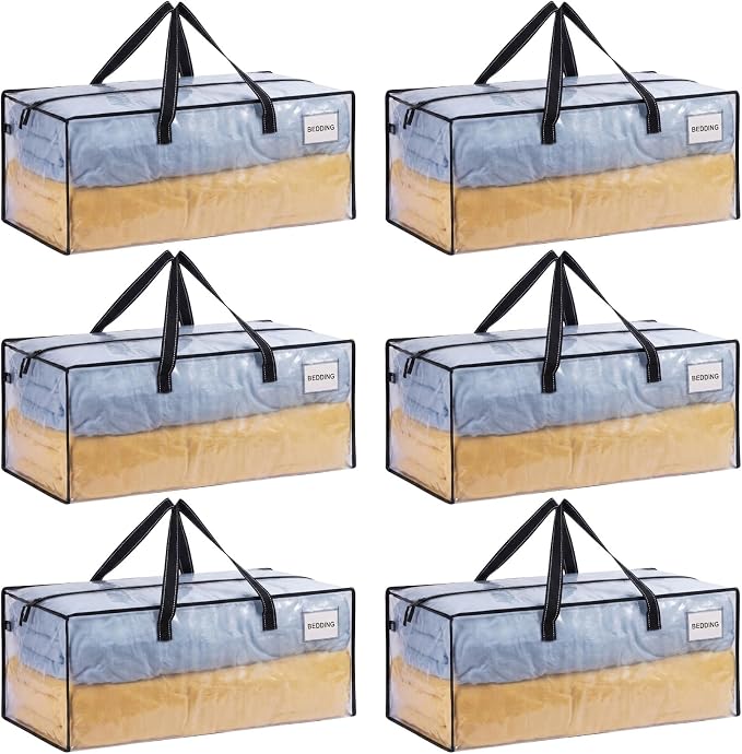 VENO Heavy Duty Moving Bags, Storage Bags, Easy Visibility, 6 Pack | Packing by Veno