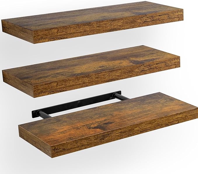 Amada 15.7" Floating Shelves for Wall Decor & Storage, Living Room, 22 lbs by AMADAHOMEFURNISHING