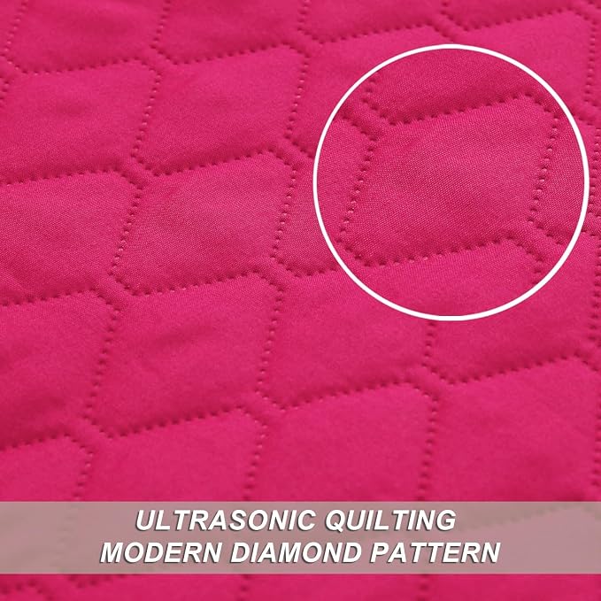 Exclusivo Mezcla Reversible Full Queen Quilt Bedding Set, Hot Pink | - Image 4