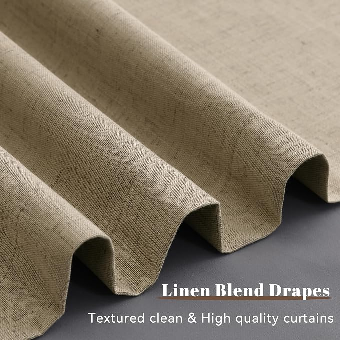 Khaki Linen 100% Blackout Curtains - Image 8