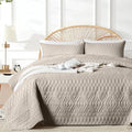 akkialla Twin Quilt Set, Taupe Lightweight Microfiber Bedspread Coverlet by akkialla
