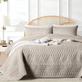 akkialla Full/Queen Quilt Set, Taupe Lightweight Microfiber Bedspread Coverlet by akkialla
