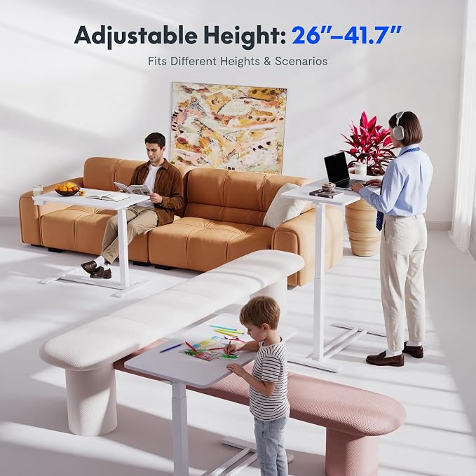 FLEXISPOT H7 32" Pneumatic Height-Adjustable Overbed Table - Image 6