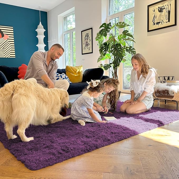 OLANLY 2x3 Machine Washable Small Bedside Rug, Soft Fluffy Shaggy Entryway - Image 6
