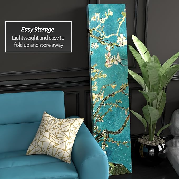 Red Lantern Double Sided Works of Van Gogh Canvas Folding Screen - Image 4