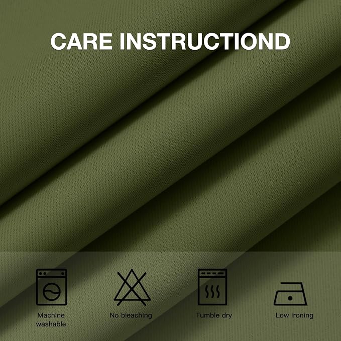COSVIYA Grommet Blackout Room Darkening Olive Green Curtains 72 inch Length | - Image 6