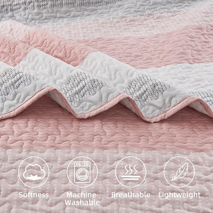 King Size Quilt Set Pink - Image 5