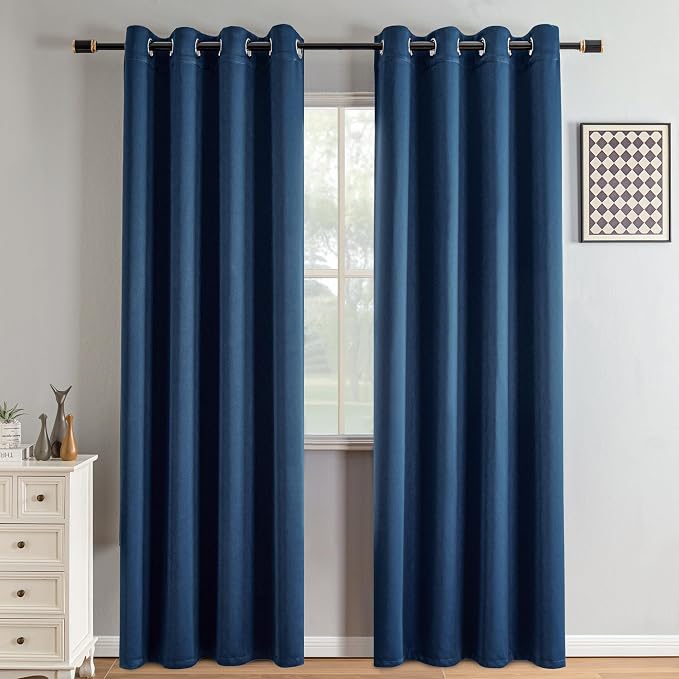 IGEMAEVE Blackout Curtains for Bedroom Grommet Blue 52" W x 84" L | Bedroom | - Image 3