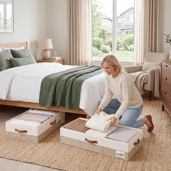 StorageWorks 6 Inch Low Profile Under Bed Storage Containers - Image 8