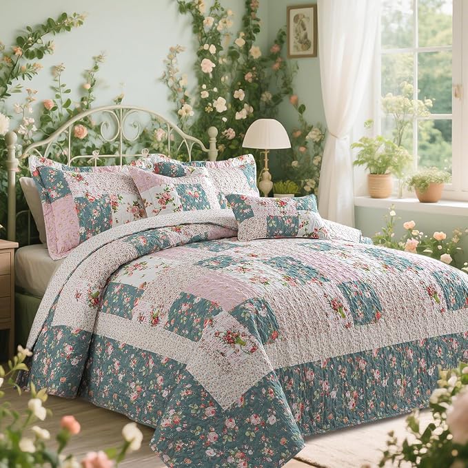 VAPUTAR Farmhouse King Size Quilt Bedding Set - Image 2