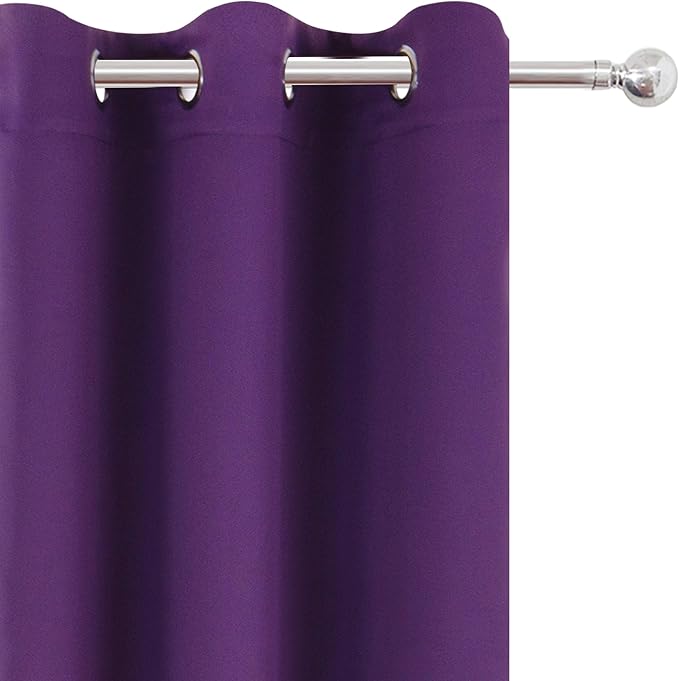 Purple Thermal Blackout Curtains/42 x 95 Inch/Set of 2 Panels Room Darkening - Image 7