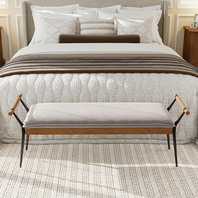LukeAlon Modern Chenille Ottoman Bench - Image 7