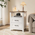 Decofy Farmhouse 2-Drawer Nightstand by Decofy