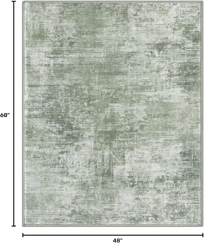 Abstract Area Rug 4x5 Ft Washable Rugs - Image 2