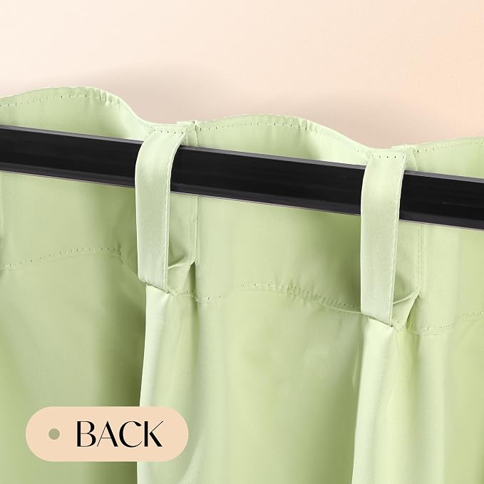 Etherealveil Pastel Green Pinch Pleated Blackout Curtains 2 Panels 60"x90" | - Image 9