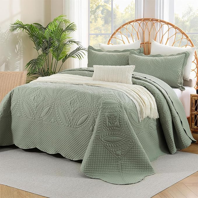 Cmfshape Oversize King Bedspread 128"x120", 3 Piece California King Quilt - Image 2