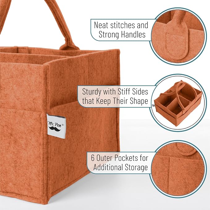 Mr. Pen- Baby Diaper Caddy Organizer, Rustic Warmth | Nursery Storage Bin and - Image 3