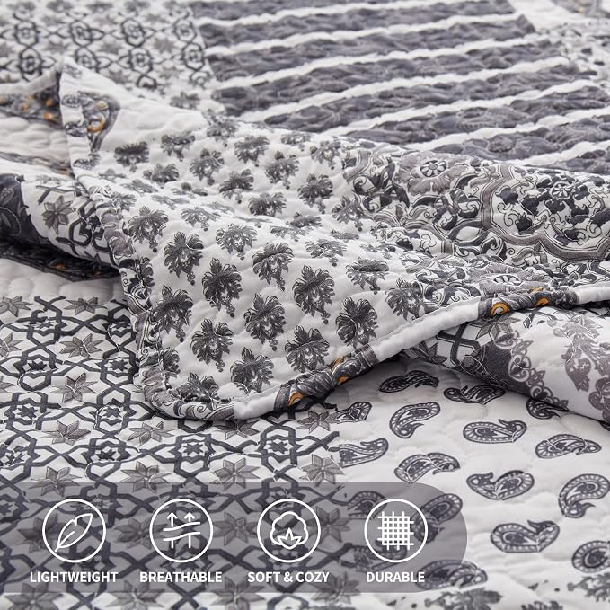 Quilt Set Full/Queen Size 3 Piece Bedspread Coverlet Lightweight Comforter - Image 6