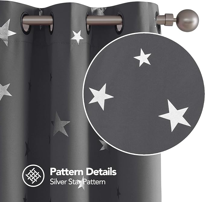 Deconovo Light Grey Blackout Curtains 2 Panel Set - Image 5