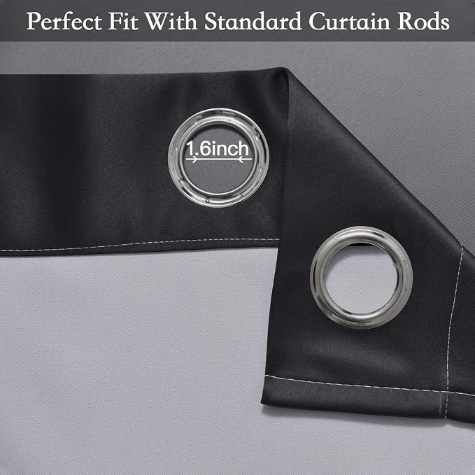 SimpleHome Black to Grey White Ombre Room Darkening Curtains 63 Inch | Curtains - Image 4