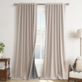 Oatmeal Linen 100% Blackout Curtains by Guken