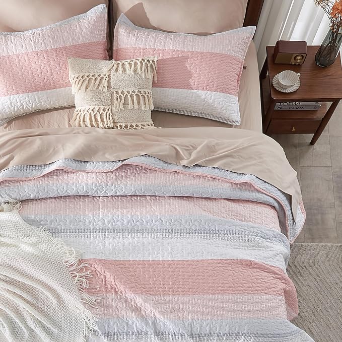 King Size Quilt Set Pink - Image 6
