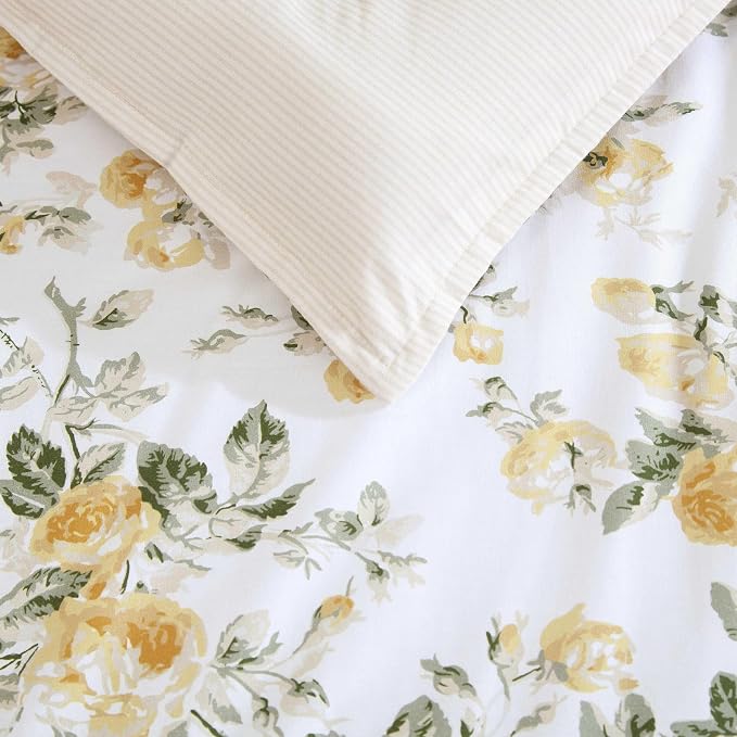 Laura Ashley - Twin Comforter Set, Cotton Floral Bedding - Image 6