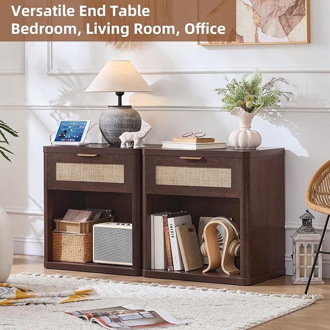 LEYAOYAO Rattan 23" Nightstands - Image 4