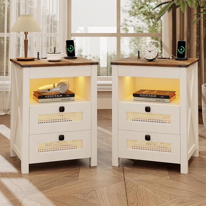 LED Bedside Table Set of 2 by ACTKISS