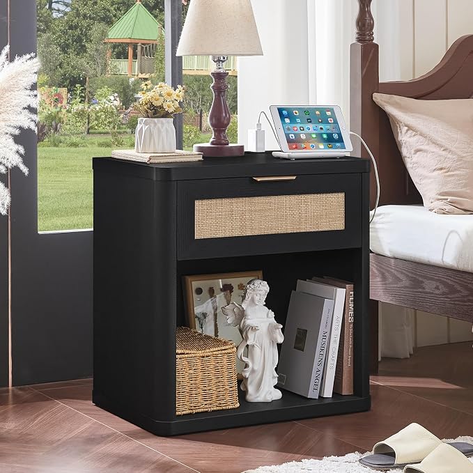 LEYAOYAO Rattan 23" Nightstands Set of 2 - Image 2
