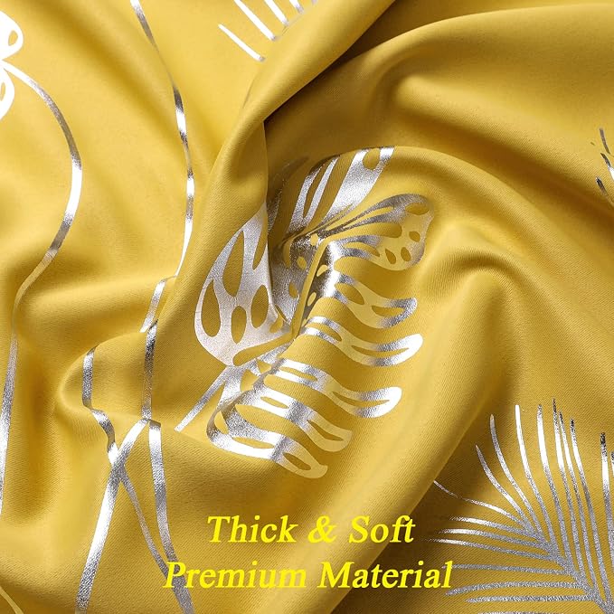 Yellow Blackout Curtains for Living Room, Room Darkening Curtains - Image 5