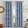 NICETOWN Dusty Blue Patterned Stripe Curtains, W52 x L84 inch | by NICETOWN