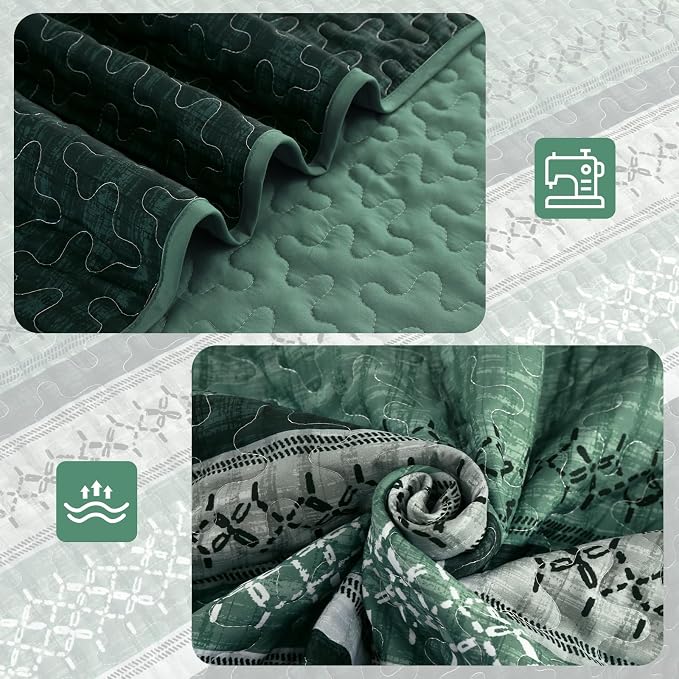 Cottolester Quilt Queen Size, All Seasons Microfiber Quilt Bedding Sets - Image 4