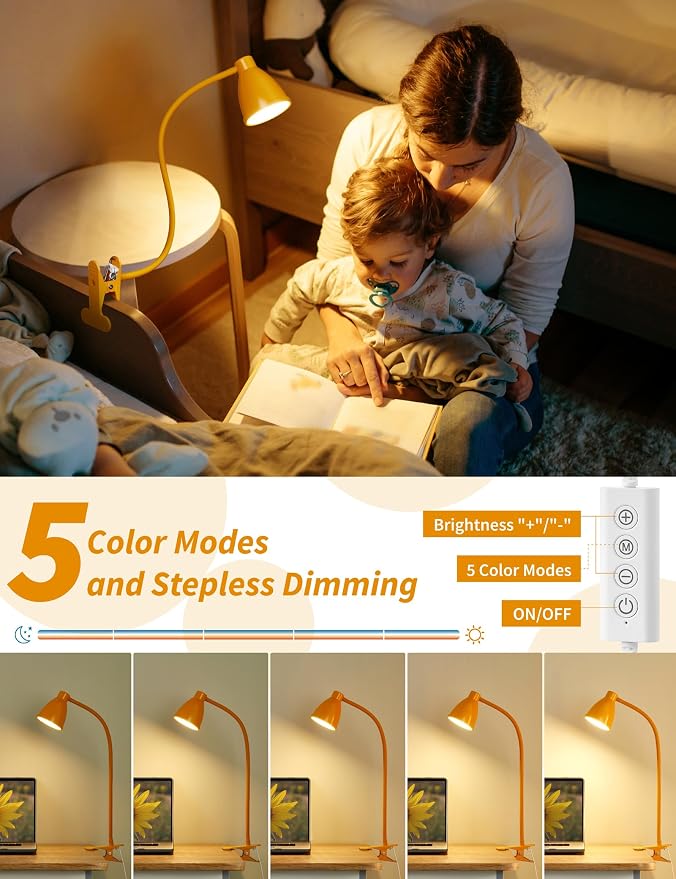BOHON Clip on Light, Desk Lamp - Image 3