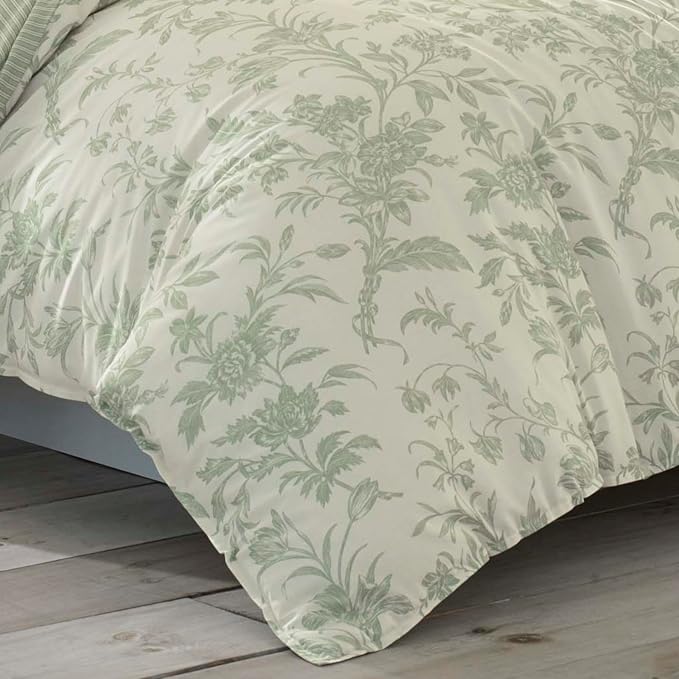 Laura Ashley - King Size Bonus Comforter Set, Reversible Cotton Bedding - Image 4