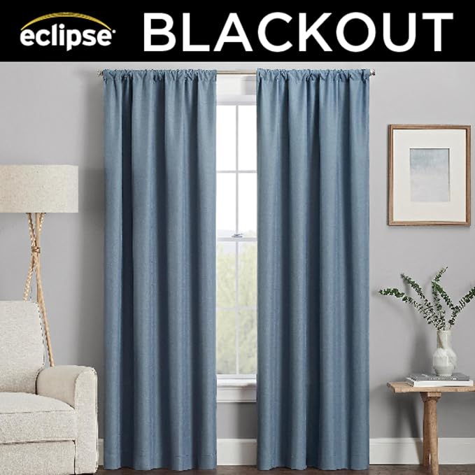 ECLIPSE Kendall Modern Blackout Thermal Rod Pocket Window Curtain - Image 4