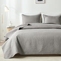 akkialla 118"x106" Grey California King Quilt Set, Oversized Floor-Length by akkialla