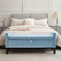 Velvet Storage Ottoman Bench, Modern Entryway Ottoman Bench by CreekVista
