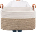 Goodpick Large Woven Rope Blanket Basket, Nursery & Living Room Organization by Goodpick