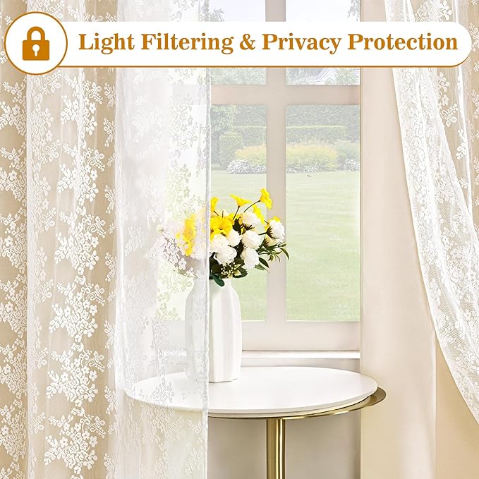 Yinhua Blackout Curtains for Bedroom Double Layer Beige Curtains for Living - Image 4