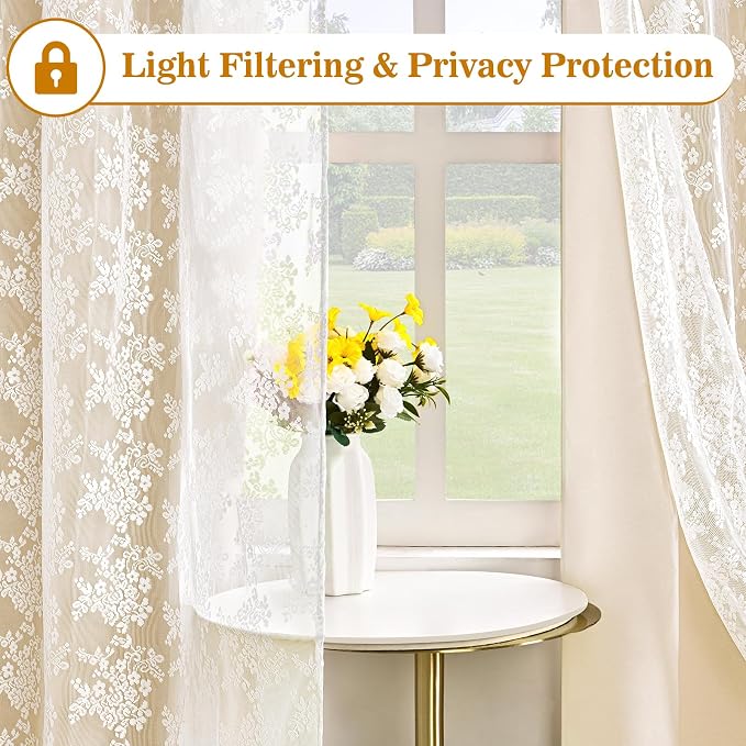 Yinhua Blackout Curtains for Bedroom Double Layer Beige Curtains for Living - Image 4
