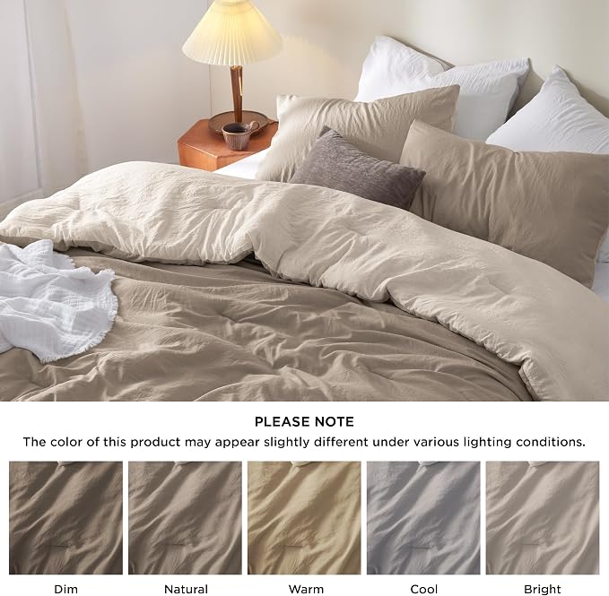 Bedsure King Comforter Set, Khaki Beige Soft Prewashed Bedding - Image 7