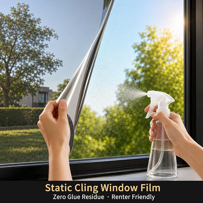 One Way Privacy Window Film Heat Control Mirror Tint 17.5"×94.48" | Window Tint - Image 5