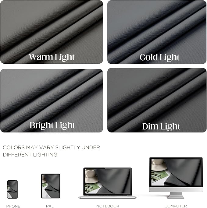 CUCRAF Light Grey Blackout Curtains 96 inch Length 2 Panels Set, Room Darkening - Image 4