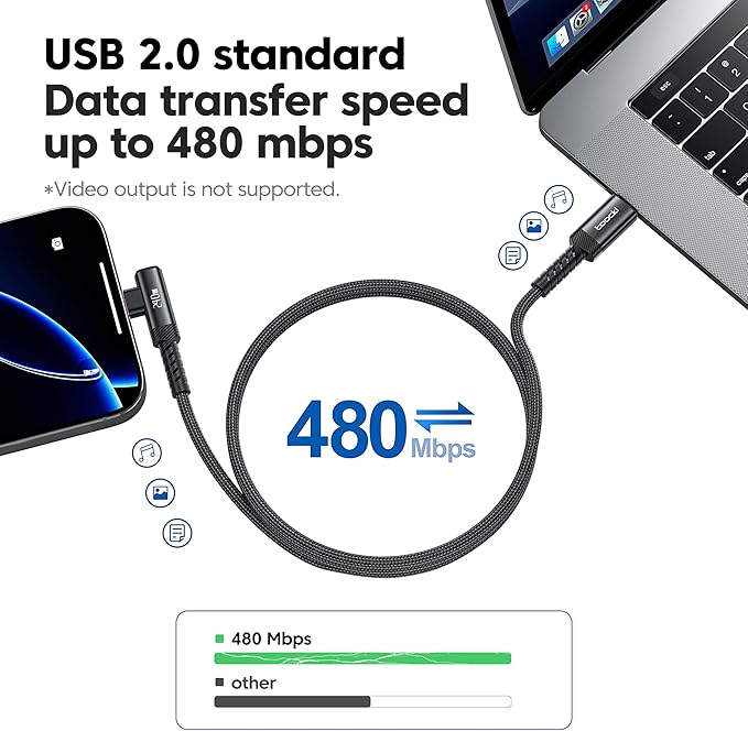 USB C Cable [2Pack, 3.3ft] 240W Fast Charging Type C Cord, Nylon Braided USB 2.0 Cable for iPhone 17 16 15 Pro Plus Pro Max Air, iPad Pro, Samsung Galaxy S24 S23, Switch, MacBook Pro, Pixel-Black