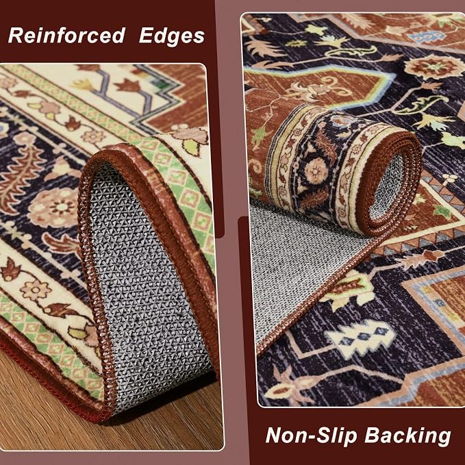 Macgace Washable Vintage Area Rug - Image 4