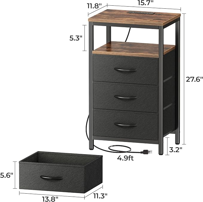 Huuger Nightstands Set of 2, Nightstand - Image 8