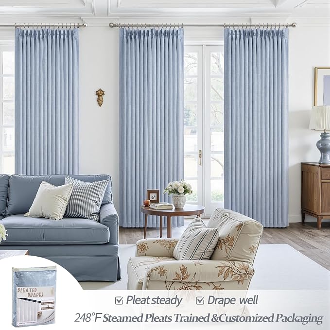 Blackout 108 Inch High Ceiling Curtains 2 Panels Set - Image 6