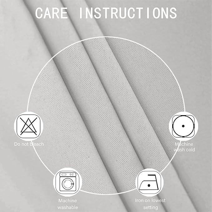 100% Blackout Curtains 52 x 95 Inch/Light Grey Curtains 2 Panels - Image 5