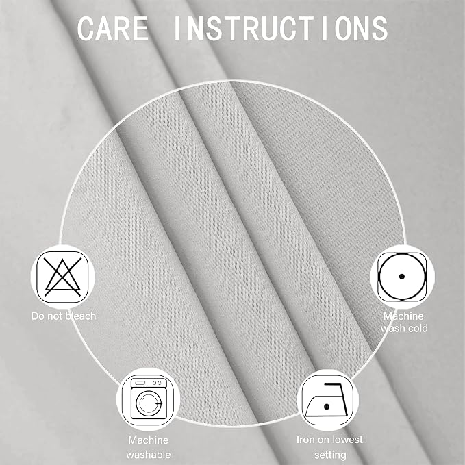 100% Blackout Curtains 52 x 84 Inch/Light Grey Curtains 2 Panels - Image 5